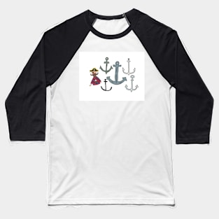 Pete the part-time pirate - anchors Baseball T-Shirt